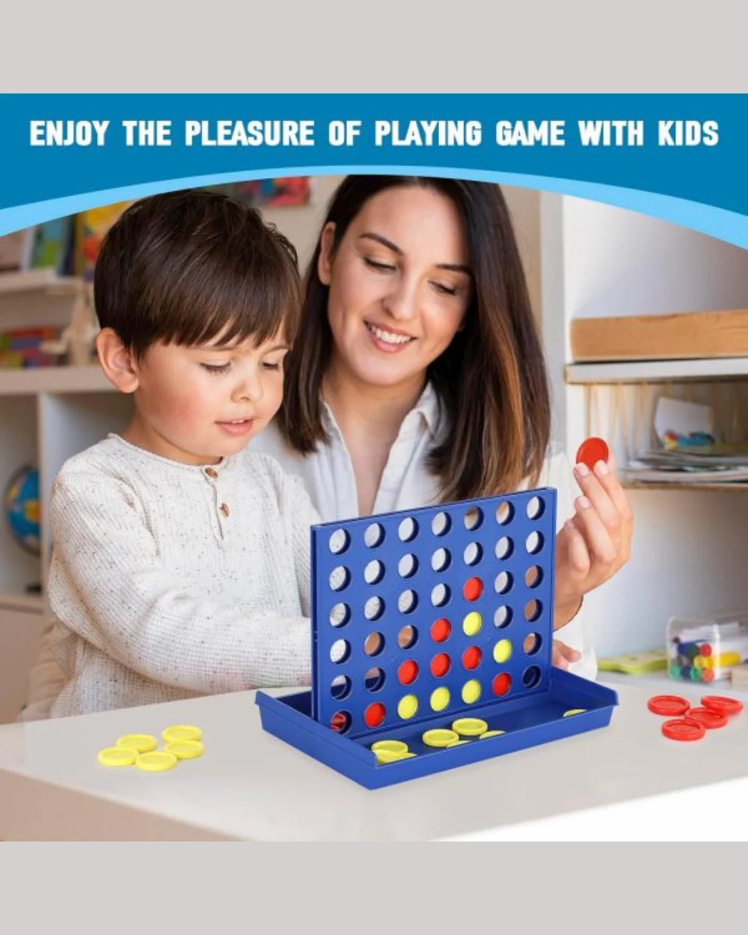 4 In A Row Board Game For Kids / Travel Board Game (random Color )
