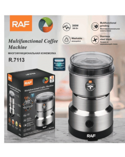 Multi Purpose Electric Coffee Grinder Stainless Steel Raf
