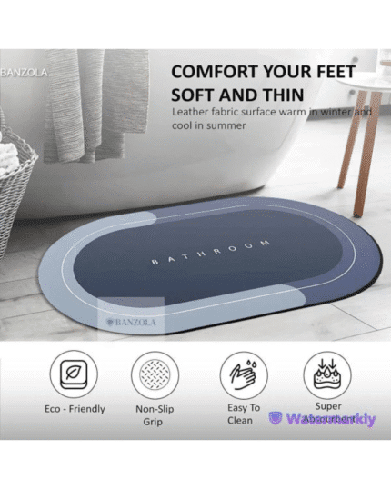 Nonslip Soft Rubber Bath Mat|Anti Slip Bacterial Anti Bacterial Machine Washable Pvc Bath Mat (Random Color)