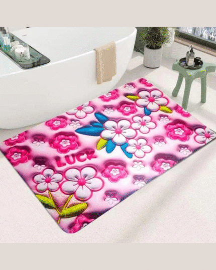 3d Printing Soft Mat Cut Flower Design Anti Slip Floor Door Mat Water Absorb (random Color & Designs)