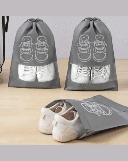 Pack Of 01 – shoe Bag For Travel & Home Storage – Grey Color