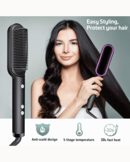 Hqt-909b Electric Professional Hair Straightening Brush (random Color)