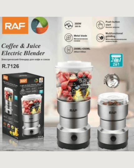 RAF 2 in 1 Original Mini Electric Grinder and Juicer Blender – 300W Power